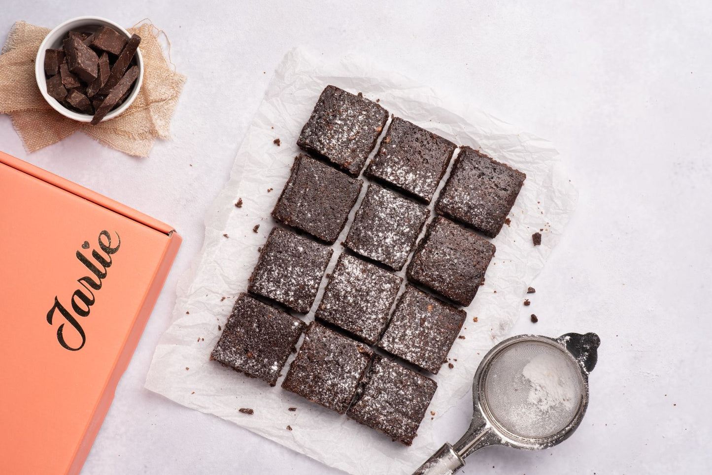 GIFT BOX OF 12 DARK CHOCOLATE BROWNIES (EGGLESS) - 60 GRAMS EACH